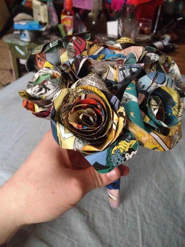Comic Book Roses I Made For My Girlfriend For Valentines Day