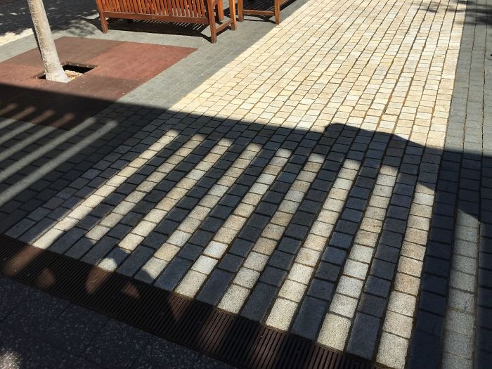 The Shadow Lines Up With The Tiles