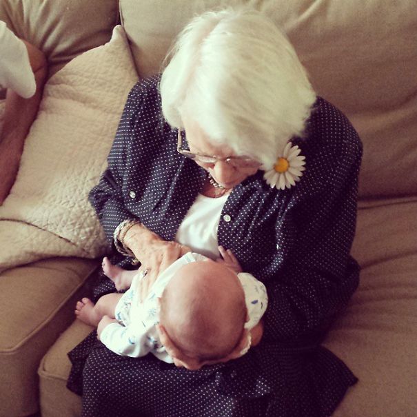 This Is My Friend's Newborn And Her 96-Year-Old Grandmother. Three Generations Apart Meeting For The First Time