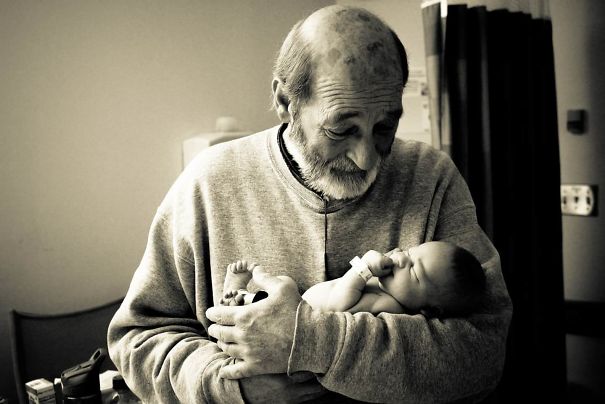 Grandfather Meets Grandson For The First Time