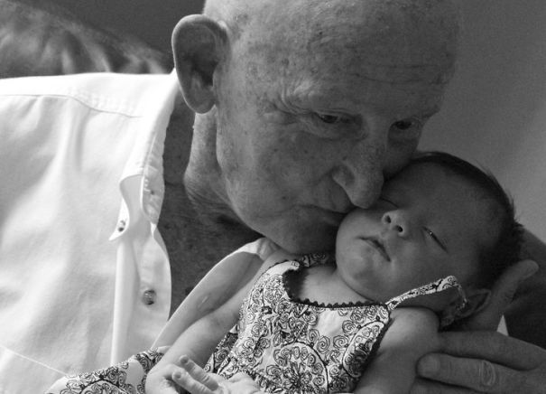 My Grandfather Holding His Great-Granddaughter For The First Time
