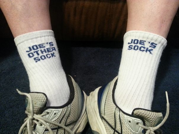 My Uncle Joe Is Down Visiting. These Are His Socks