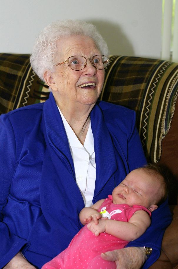 My Daughter With Her Great-Great-Grandmother. One Born In 2013, The Other In 1913