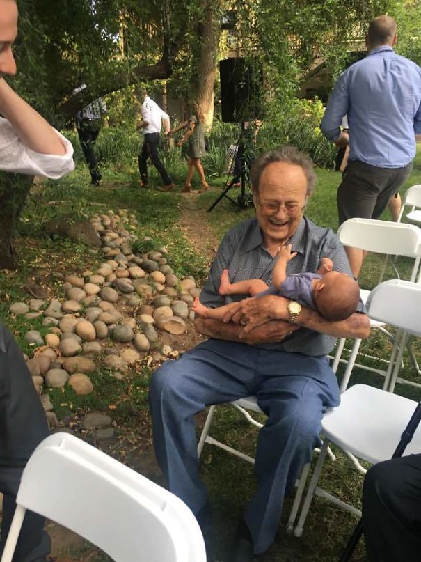 My 95-Year-Old Ailing Grandpa Meeting My 2 Months Son, His First Great-Grandchild, For The First Time At My Sister's Wedding. Hard-Nosed WW2 Veteran In Tears