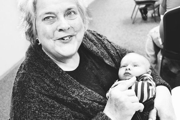 My Grandmother Meeting Her First Great-Grandchild. It Was Love At First Sight