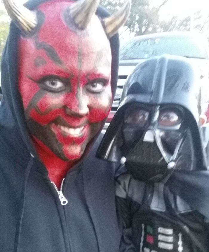 I Beat Cancer This Year And Lost My Hair In The Process. My 4 Year Old Son Wanted To Be Darth Vader For Halloween So I Surprised Him As Darth "Mom"