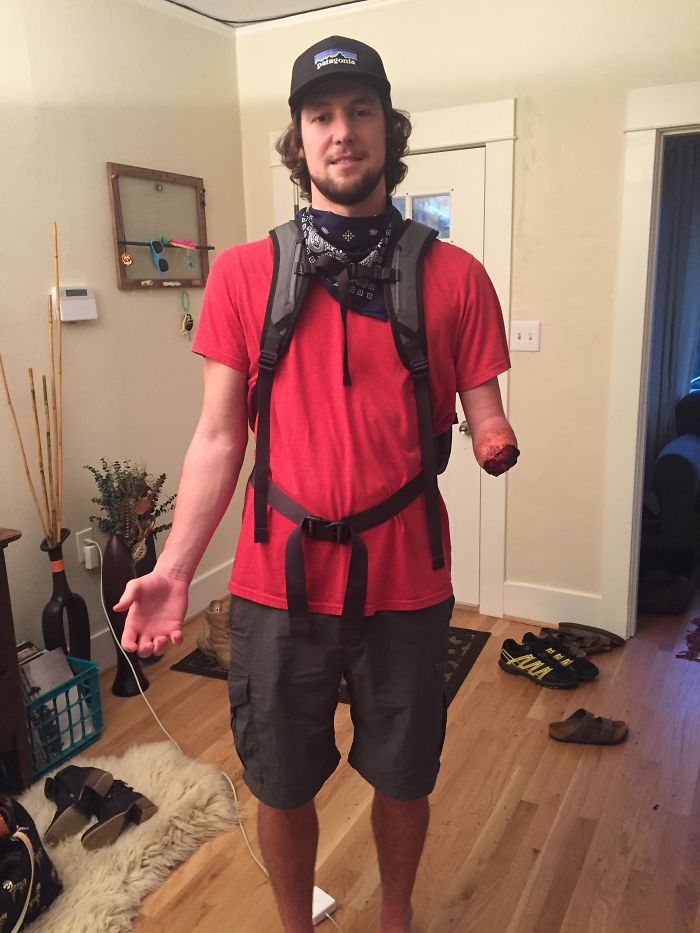 My One Armed Friend Is Dressing Up As The Guy From 127 Hours. Pants Will Be Shat