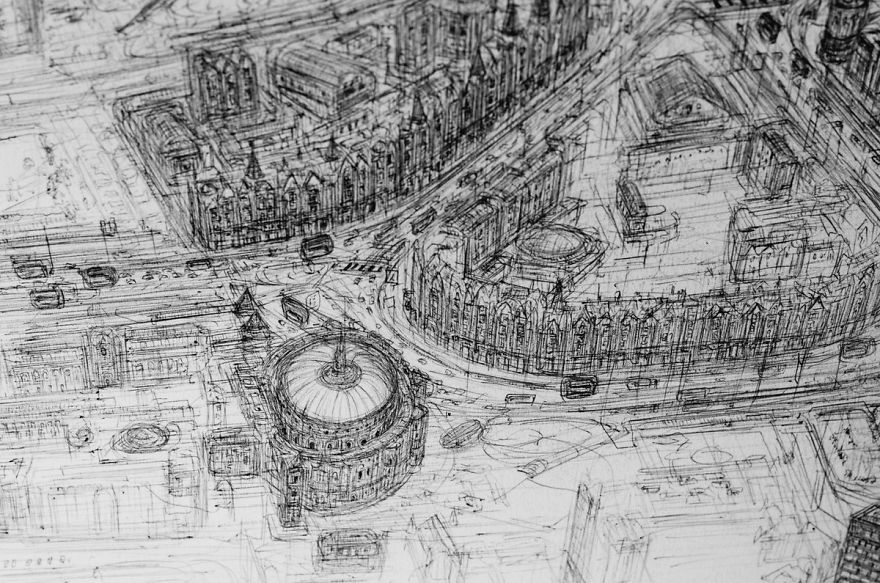 It Took Me Two Months To Complete This Detailed Edinburgh Cityscape