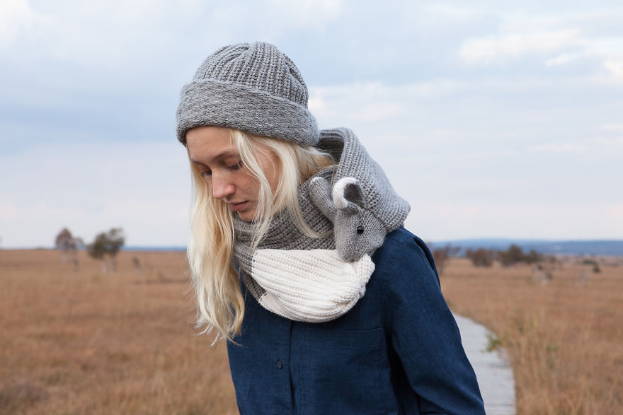 I've Knitted Wild Animal Scarves From Soft Lambswool