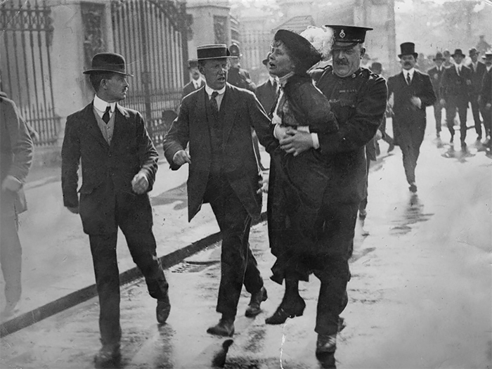 Suffragette Emmeline Pankhurst Is Arrested At A Demonstration Outside Buckingham Palace, January 1914