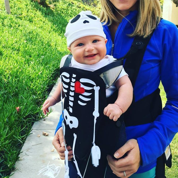 Lovin' This Little Dude In His Baby Carrier Costume