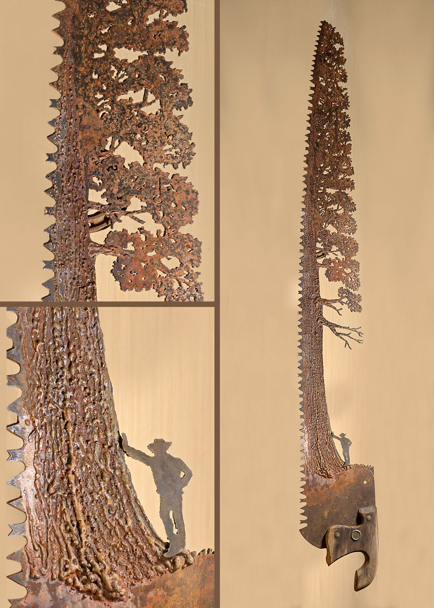 This Was A Fun Saw To Make! A Giant Tree With Textured Bark And Leaves!