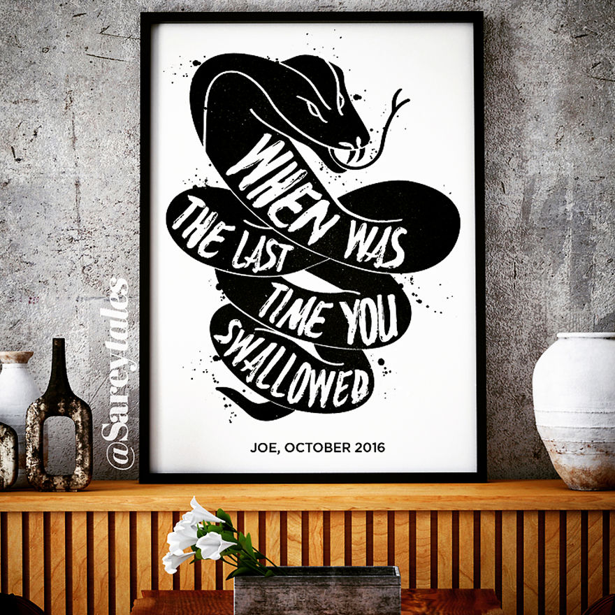 Turning Mean Text Messages Into Artwork