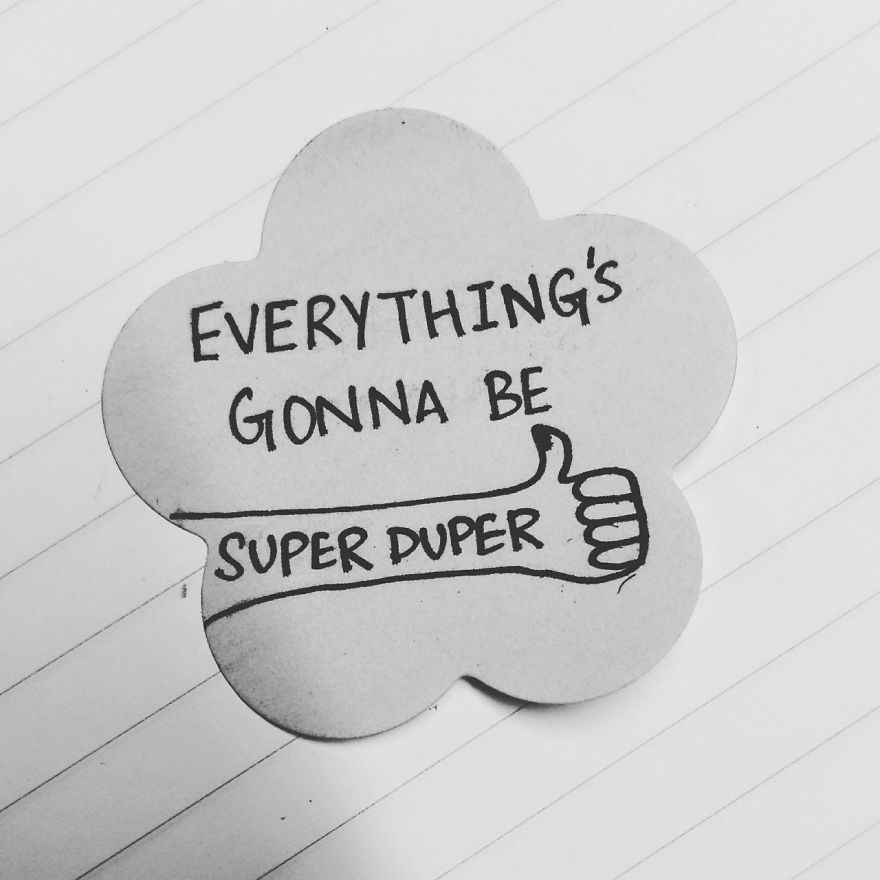 I Made Typographic Illustrated Quotes On Flower Shaped Post-Its Everyday For 30 Days.