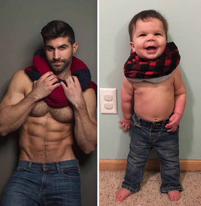 Mom Makes Fun Of Her Model Brother By Having Her Toddler Recreate His Poses,  And Result Is Hilariously Adorable | Bored Panda