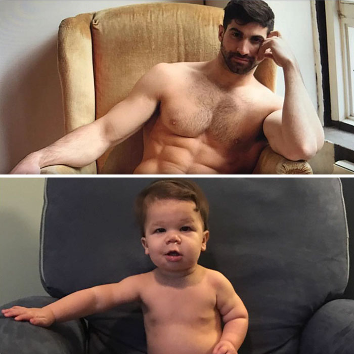 Baby Copies Model Poses