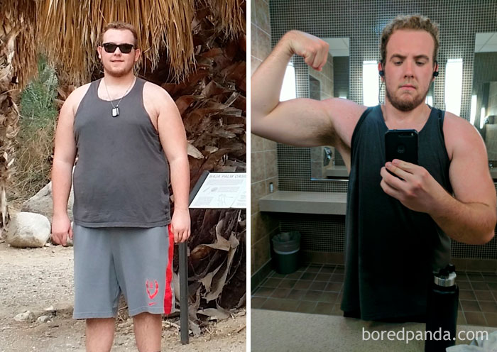 On The Right, I Was 345 Lbs, Depressed, And Convinced I Was Stuck Like That Forever. The Left Pic Was Taken Yesterday, 1,5 Years Later, Down To 246 Lbs, Never Been Stronger, Never Been Happier. I Found My Passion