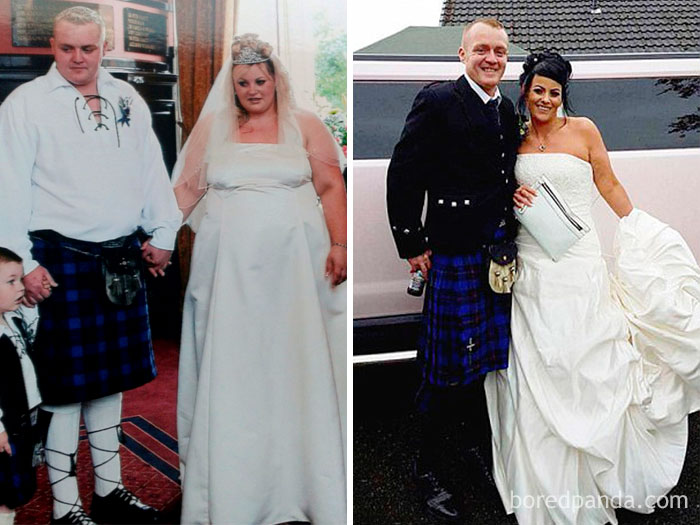 This Couple Renewed Their Vows After Ten Years, So They Cat Take New Photos After Losing 14 Stone Between Them