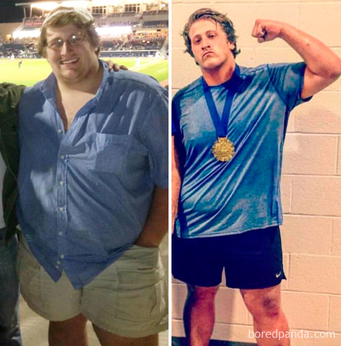 On The Left I Was At Least 340 Pounds, Now I'm Down To 250