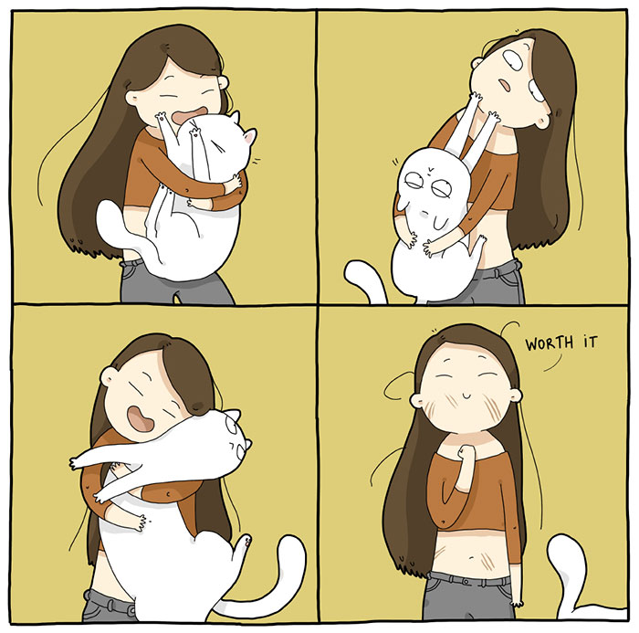 I Illustrate What It’s Like To Live With A Cat In 18 Comics
