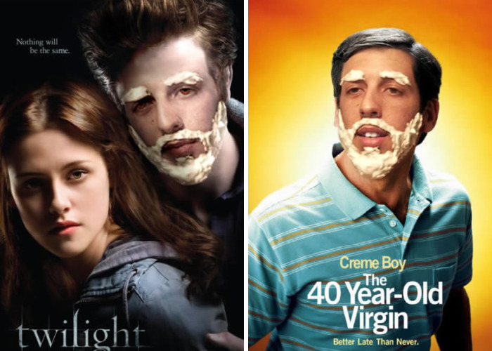 Guy Photoshops His Shaving Creme Character ‘Creme Boy’ In Movie Posters