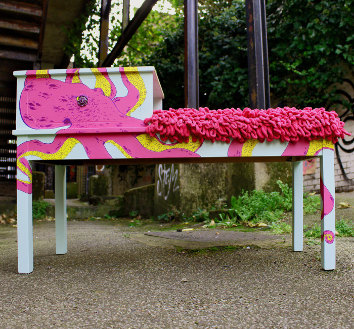 I Brought An Old Telephone Seat Back To Life With Some Aquatic Funk