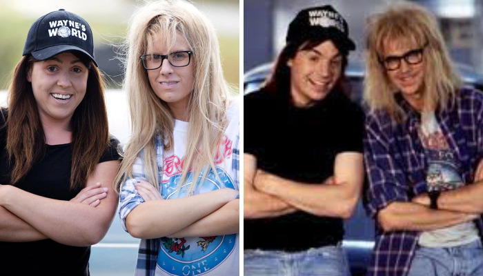 Sisters Dress Up As Wayne & Garth For Halloween In Honor Of Wayne’s World’s 25th Anniversary