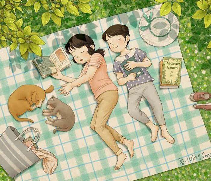 Korean Artist Illustrates Her Memories Of Growing Up With A Sister