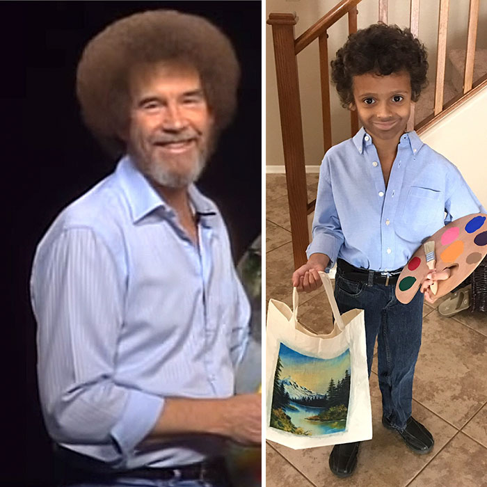 My Son Went As Bob Ross For Halloween