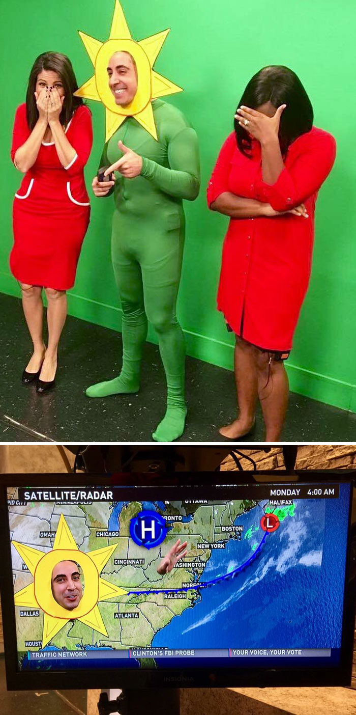 Our Local Weatherman's Costume Today