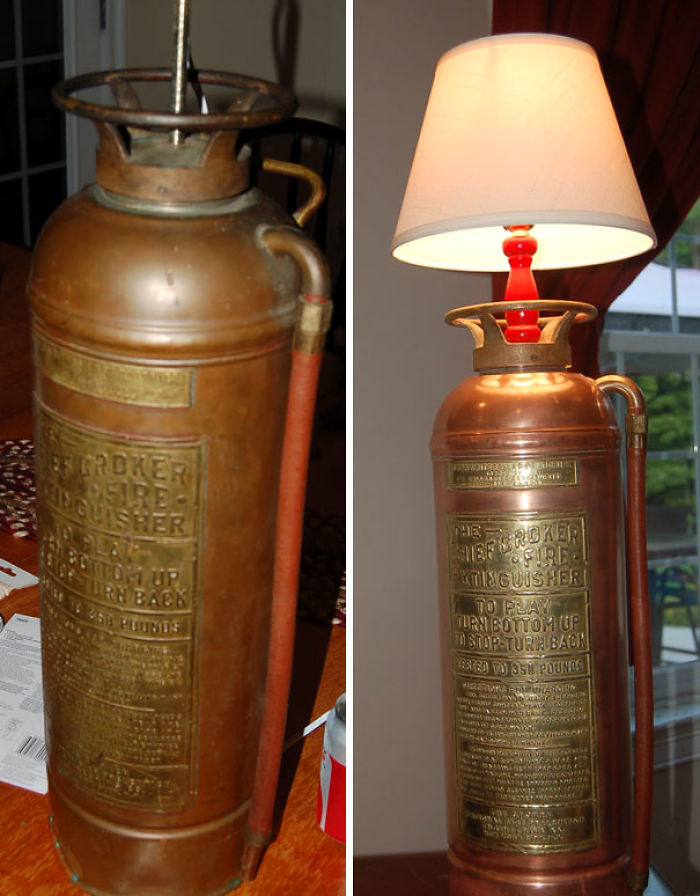 He restaurado un extintos de 1910 para regalárselo a mi novia bombera