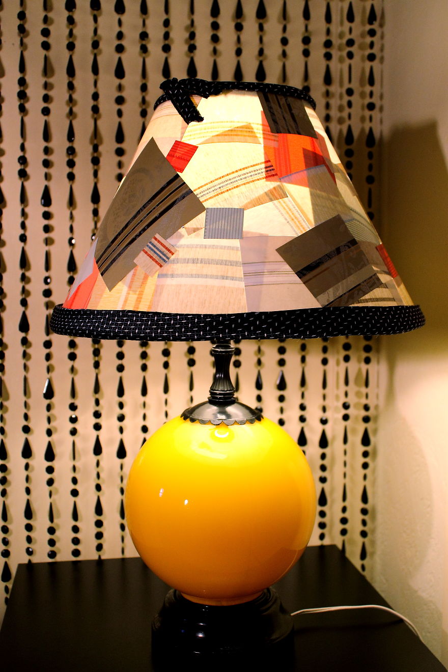 I Gave This Lamp A Makeover With Wallpaper Samples And A Necktie