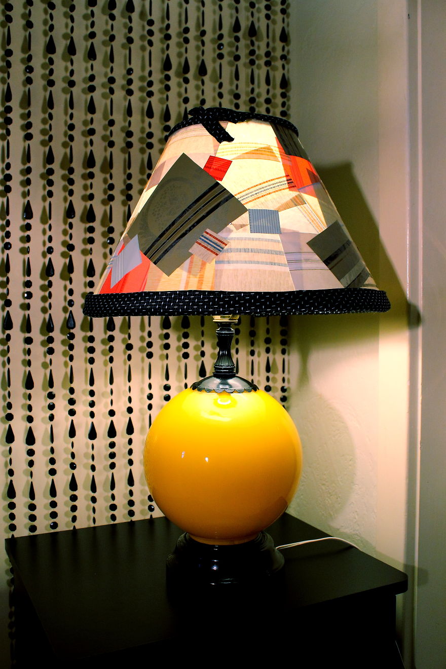 I Gave This Lamp A Makeover With Wallpaper Samples And A Necktie
