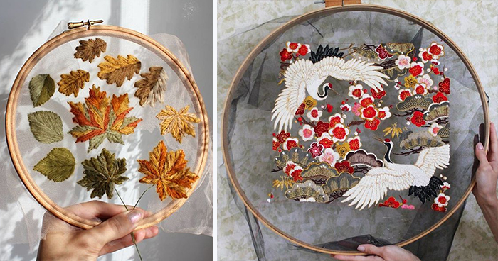 Embroidery Artist Makes Her Designs ‘Float’ In Mid-Air By Using Tulle