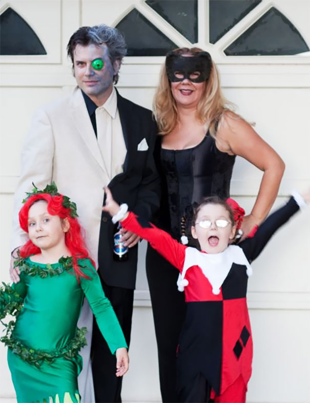 My Family Dressed As Batman Villains For Halloween. My Wife Is The Greatest - She Sewed All Our Costumes