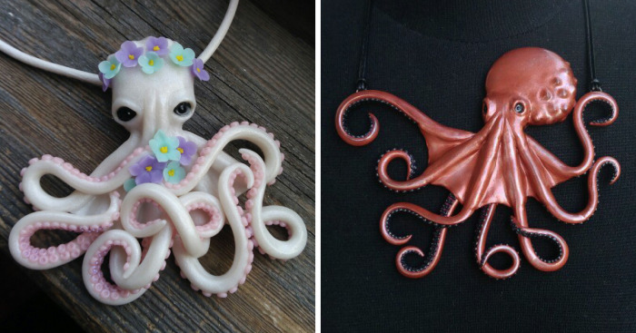 I Made This Polymer Clay Octopus Necklaces Bored Panda