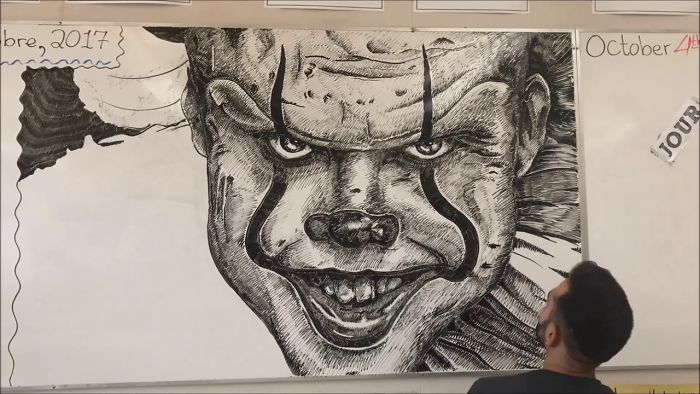Time-Lapse Whiteboard Drawing Of Pennywise