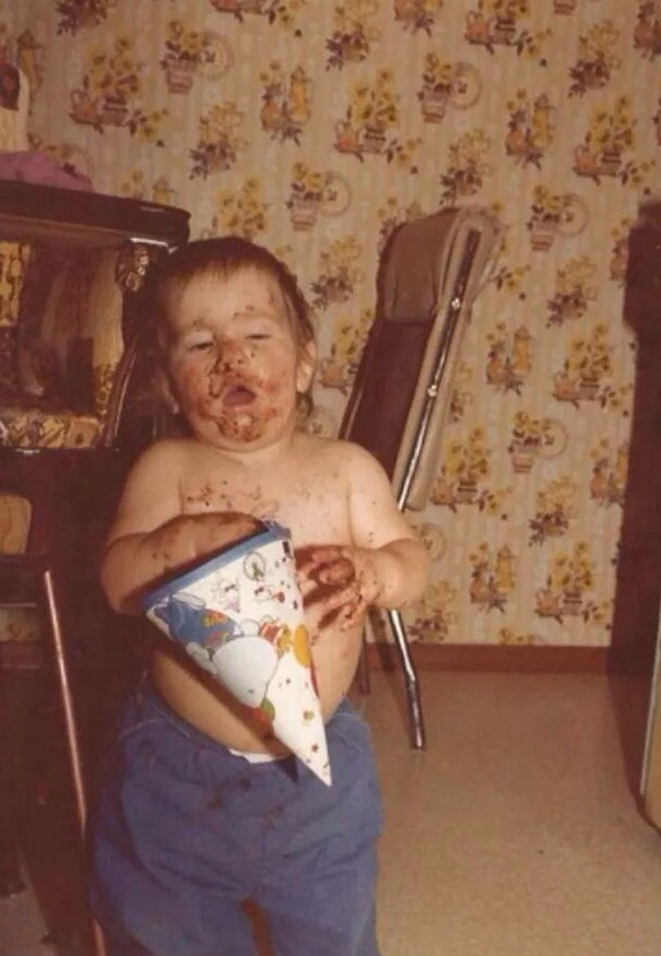 My Husband On His Second Birthday (Or Third?). Drunk On Chocolate