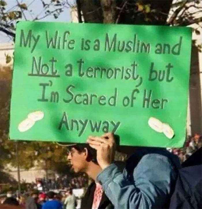Mi esposa es musulmana y no es terrorista, pero de todas formas, me da miedo