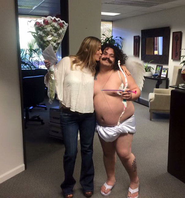 My Uncle Sent Cupid To Deliver Flowers To My Aunt At Work