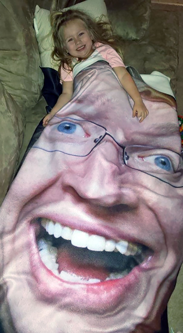 My Friend Got His Niece A Blanket With His Picture For Her Birthday