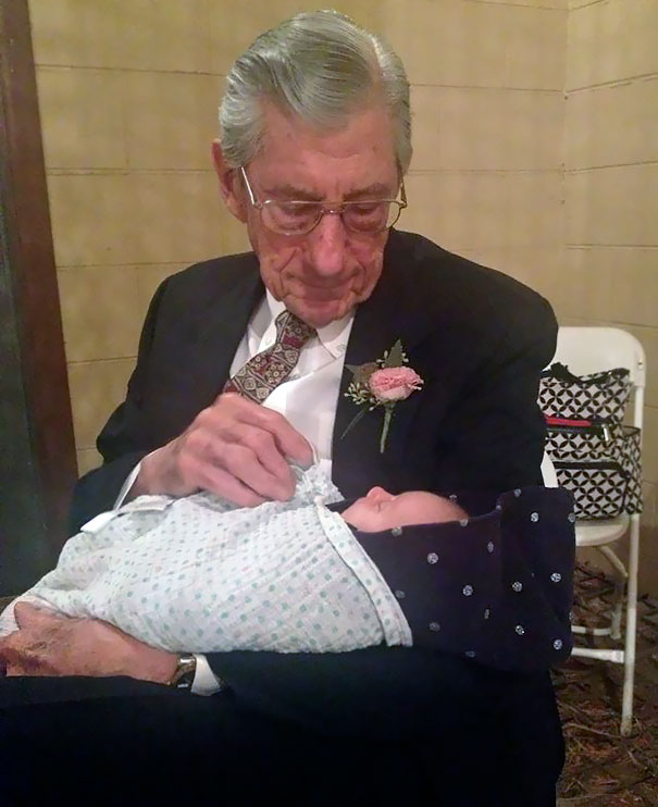 My Grandpa, Meeting His Great-Granddaughter For The First Time