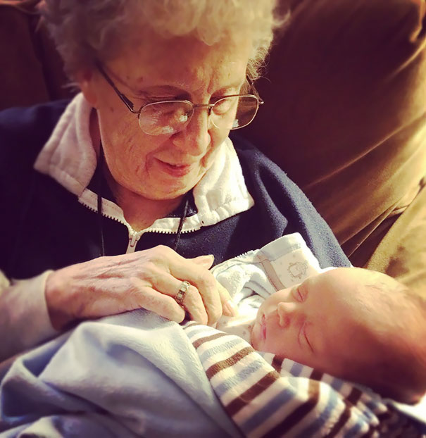 Best Picture I've Ever Taken. My Grandmother-In-Law Meeting Her First Great-Grandchild