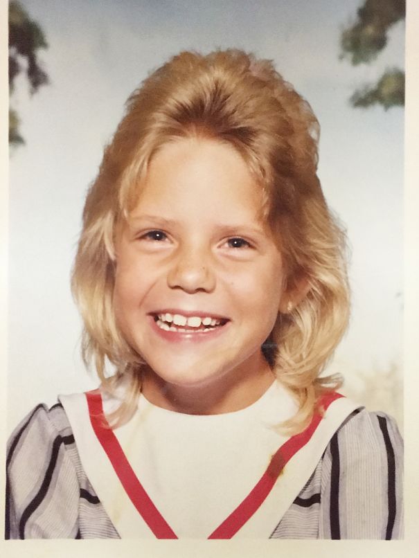 Me As A 4th Grader In A Pencil Skirt, Sporting Helmet Hair.
