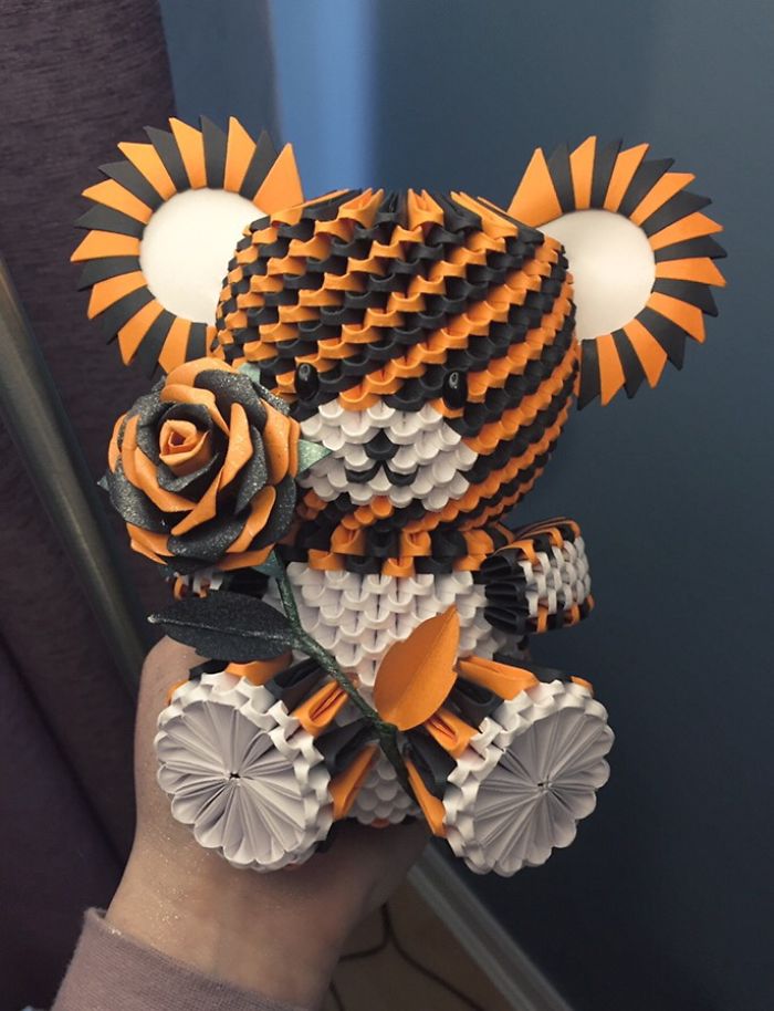 3d Origami Halloween Bear By Papergirl!