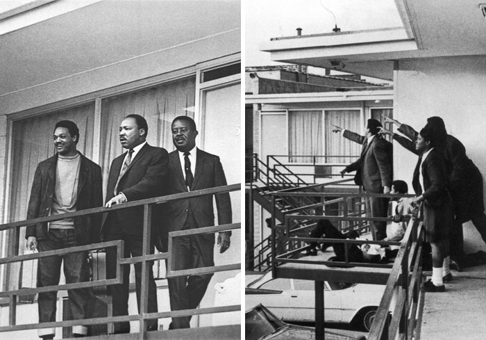 Black and white pictures of Martin Luther King