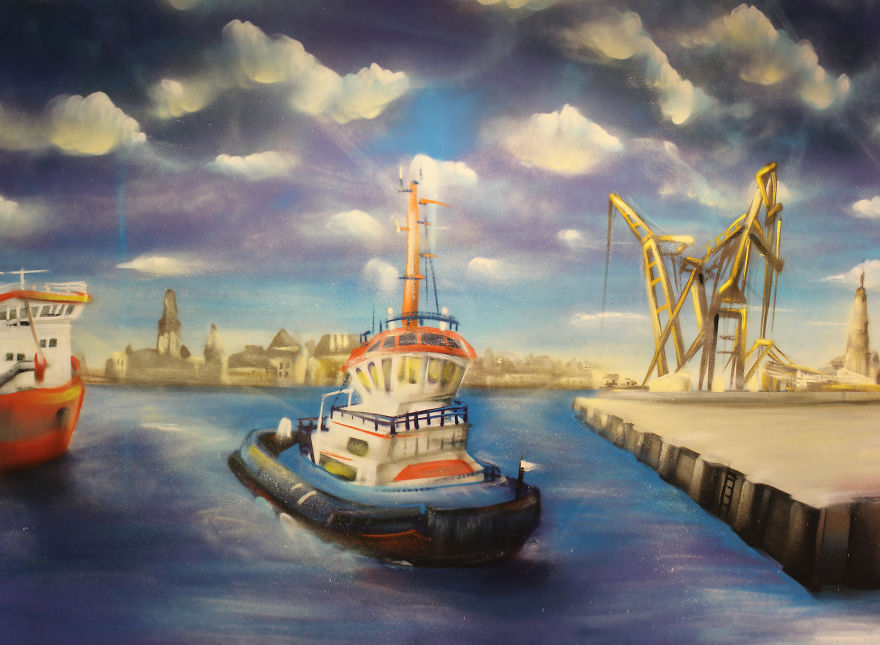 I Made This Mural In The Port Of Antwerp, Belgium