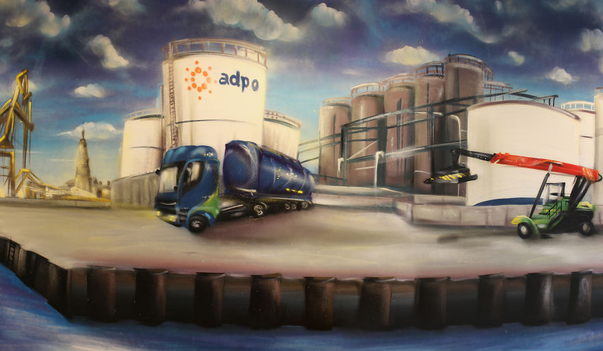 I Made This Mural In The Port Of Antwerp, Belgium