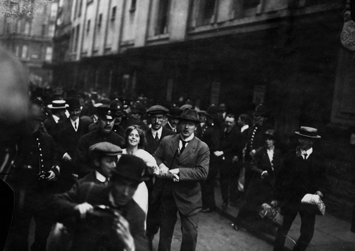 English Suffragette Annie Kenney (1879 - 1953) Is Arrested During A Demonstration