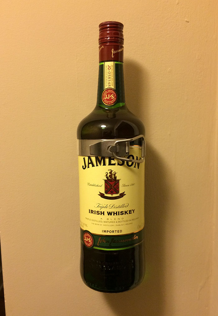 A 1l Bottle Of Jameson Fits Precisely In My Fire Extinguisher Holder